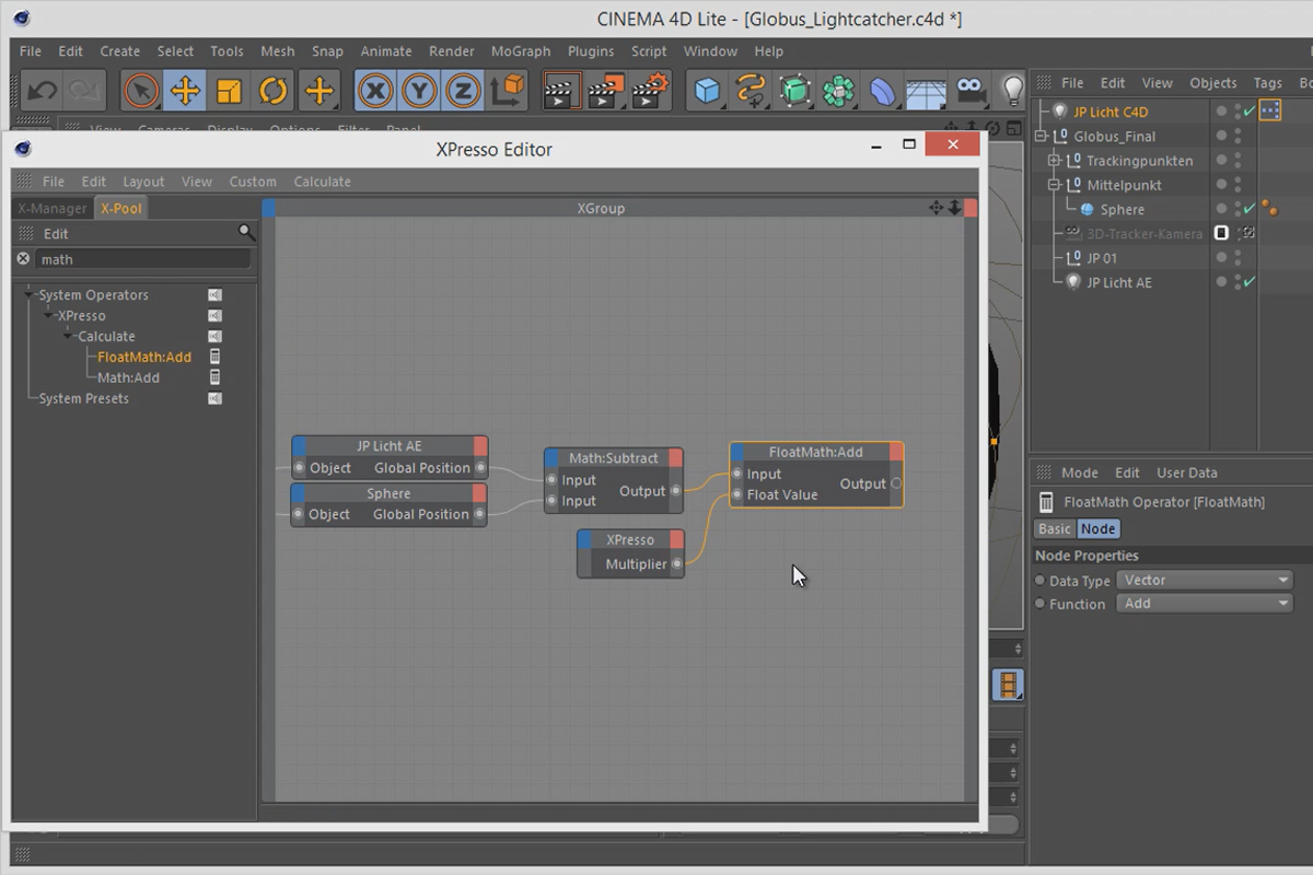 3D-projekt i After Effects: Xpresso-krets - Globalt ljus