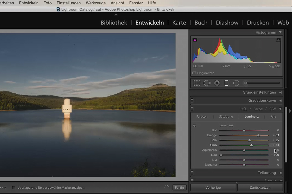 Lightroom para principiantes y niveles intermedios: 05 - Revelado de imágenes - 5.7 - HSL: Tono, luminancia, saturación