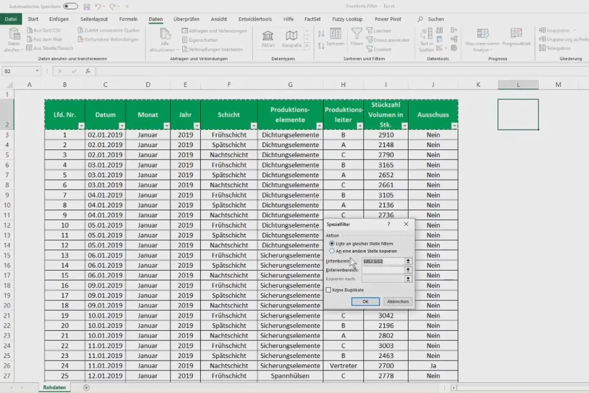 Pivot-Tabellen in Excel: 4.6 | Erweiterte Filter