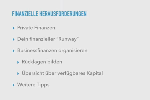 Igangsætning af virksomhed: Start succesfuldt som freelancer: 3.1 Oversigt over kapitlet Finanser