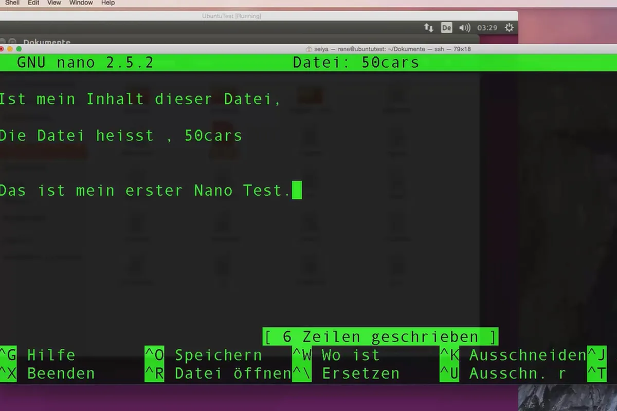 Linux für Einsteiger – 6.4 Dateien editieren mit dem Nano-Editor