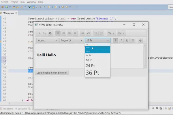 JavaFX für GUI-Entwicklung – 28 HTML-Editor