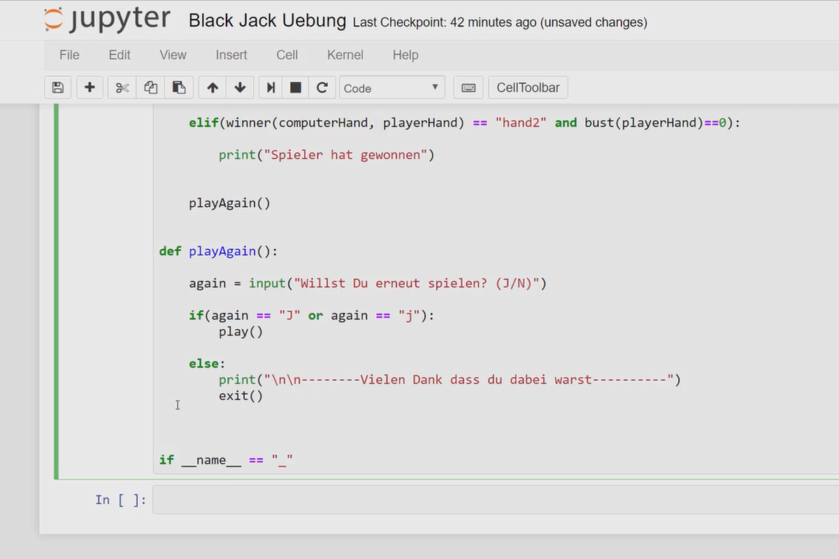 Python-programmering för nybörjare - 28 övningsuppgifter: Black Jack (Lösning)