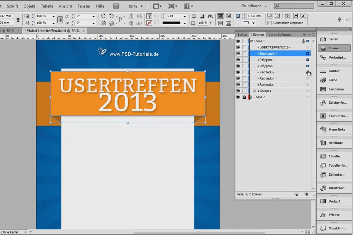 Plakat gestalten in Adobe InDesign - Teil 2: Ribboneffekt