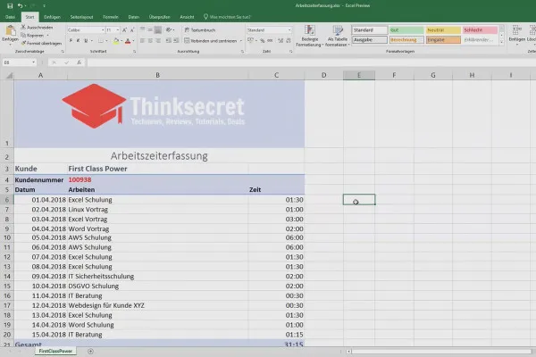 Excel-træning for mere effektivitet på kontoret: Kalender, organisationsdiagram & Co - 4.5 Billeder i tabeller