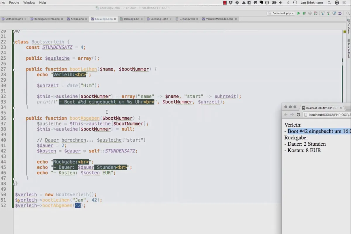 Objektorientert webprogrammering med PHP - 4.07 Løsning  #2.