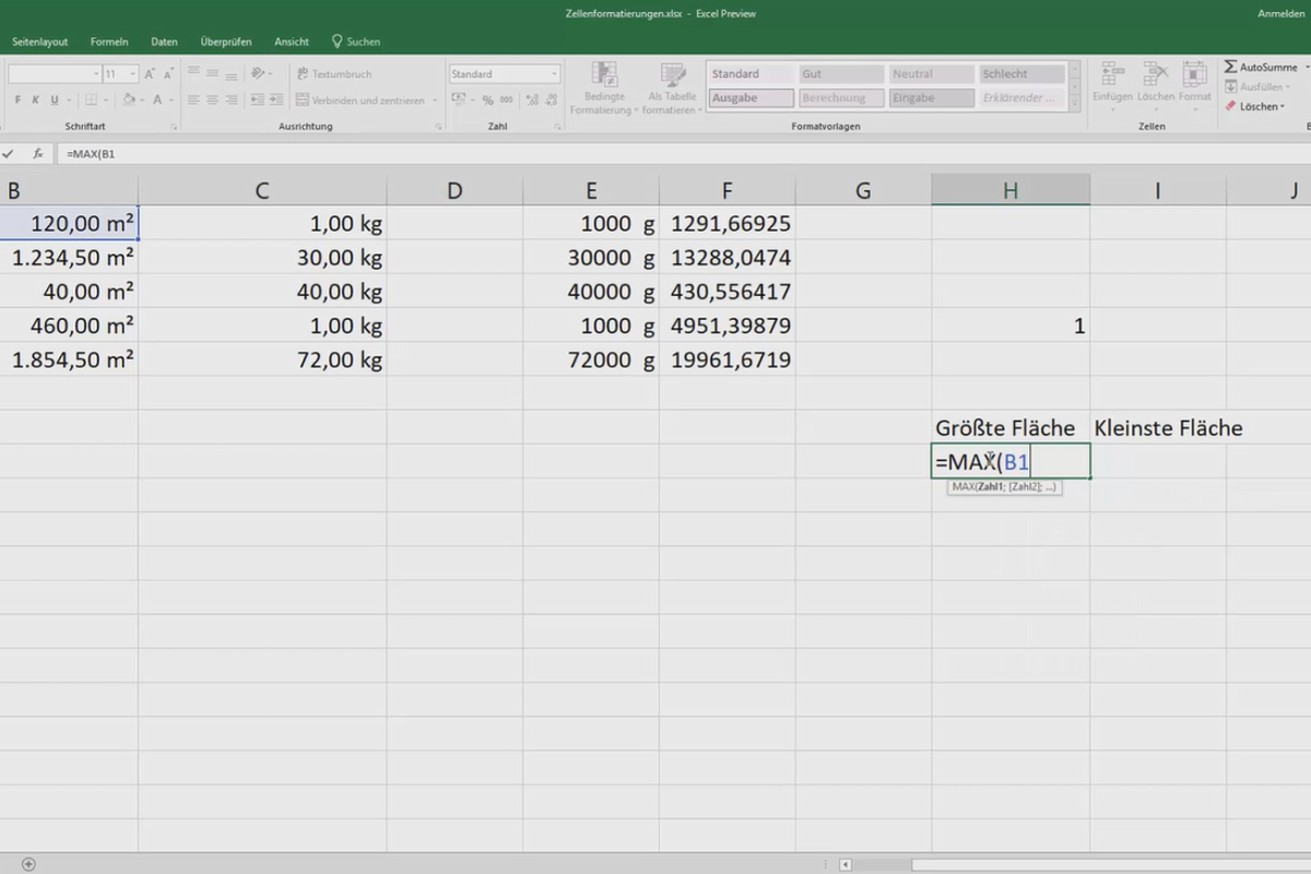 Excel-Kurs für Controlling und Vertrieb: Sortimentsliste, Einheiten, Währung & Co – 4.8 Höchste und kleinste Werte ermitteln