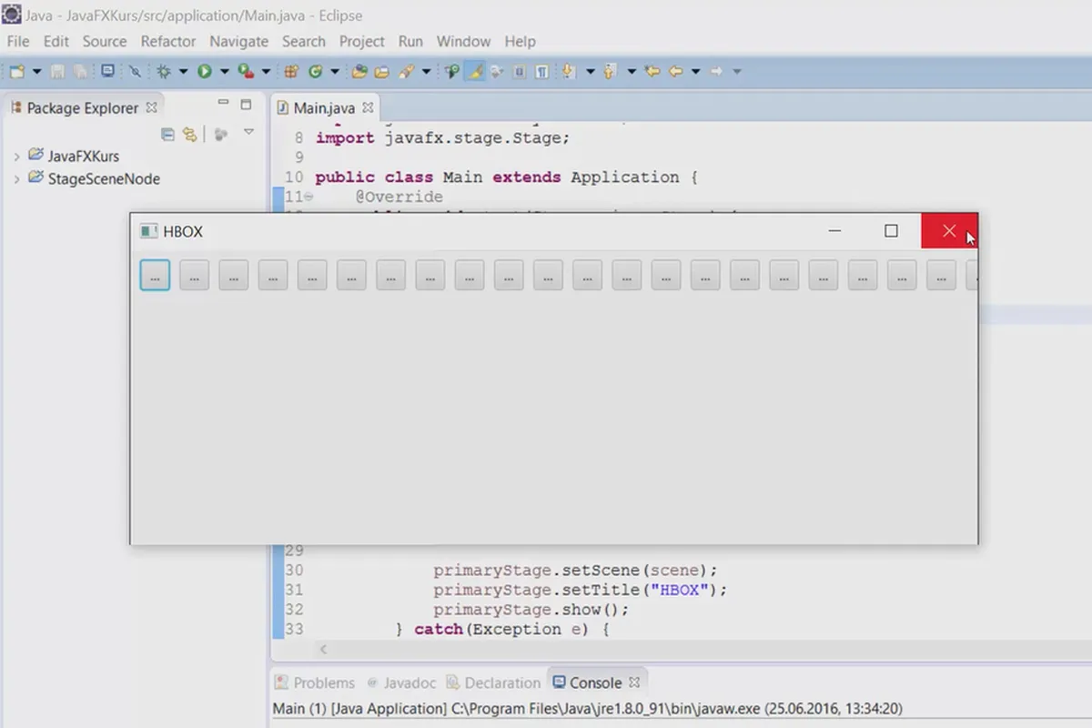 JavaFX for GUI-utvikling - 29 HBox