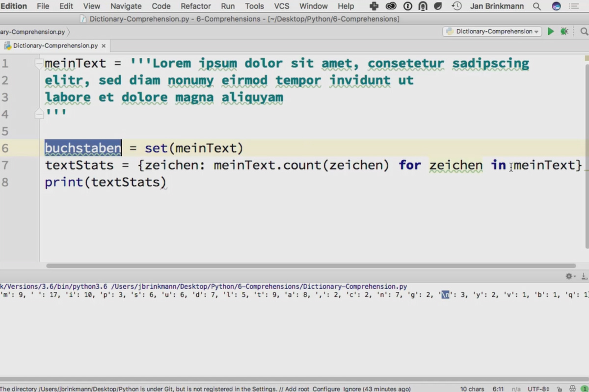Programación con Python - 6.2 Comprensiones de diccionario