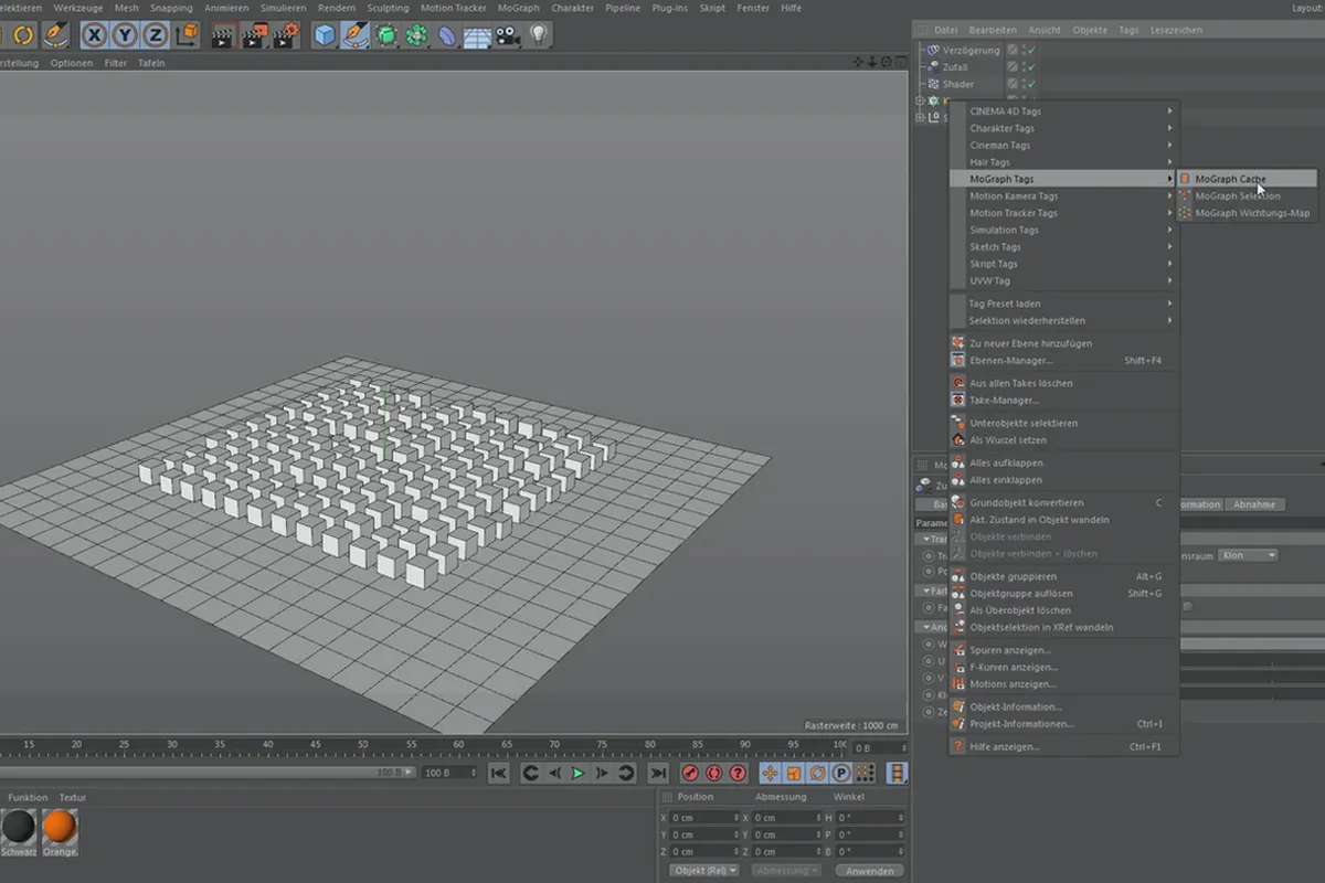 Cinema 4D MoGraph für Einsteiger – 3.10 MoGraph-Cache