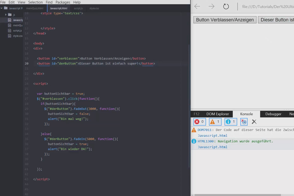 Den ultimata träningen för JavaScript och jQuery - 4.4 Fade Effekt av innehåll