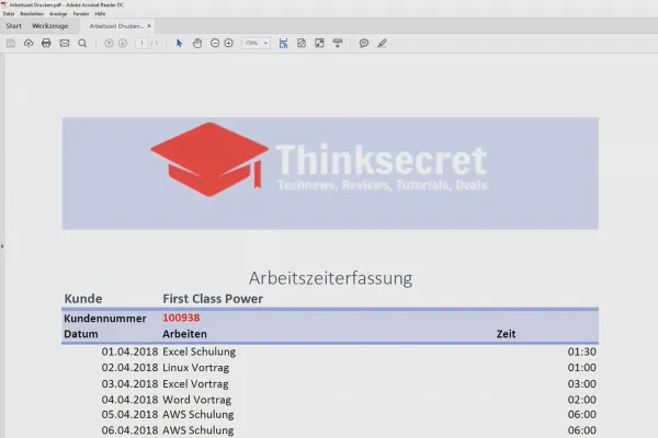 Excel-træning for øget effektivitet på kontoret: Kalender, organisationsdiagram & Co - Gem 4.6 arbejdsark som PDF.