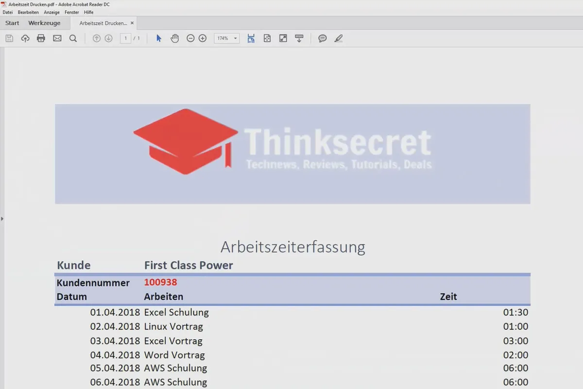 Excel-træning for øget effektivitet på kontoret: Kalender, organisationsdiagram & Co - Gem 4.6 arbejdsark som PDF.