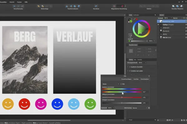 Affinity Designer - Ohjetutoriali - Perusteet: 5.2 | HSL ja kirkkaus