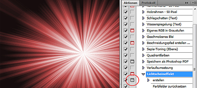 Intégrer l'effet de halo comme action