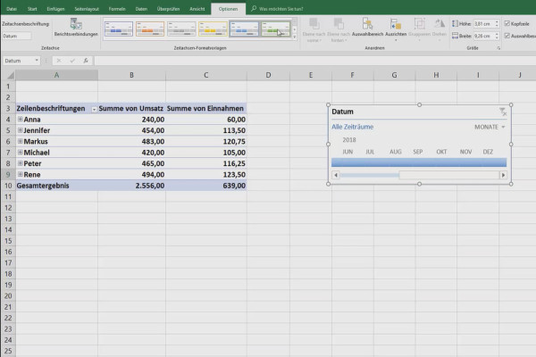 Excel tutorial: Pivot, charts and table design for clear data presentation - 4.3 Pivot: Timelines and data slicing