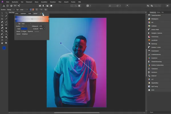 Affinity Photo-Tutorial – Grundlagen: 3.10 | Verlauf-Werkzeug