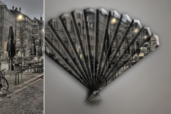 Photoshopi tegevus: ventilaator teie motiiviga