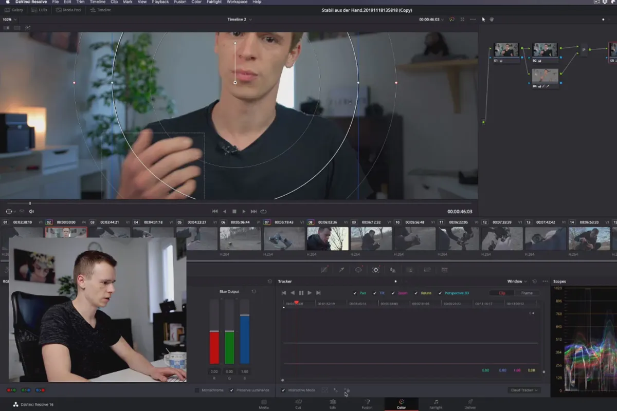 DaVinci Resolve-Tutorial: 4.10 | Stabilisieren & Tracken