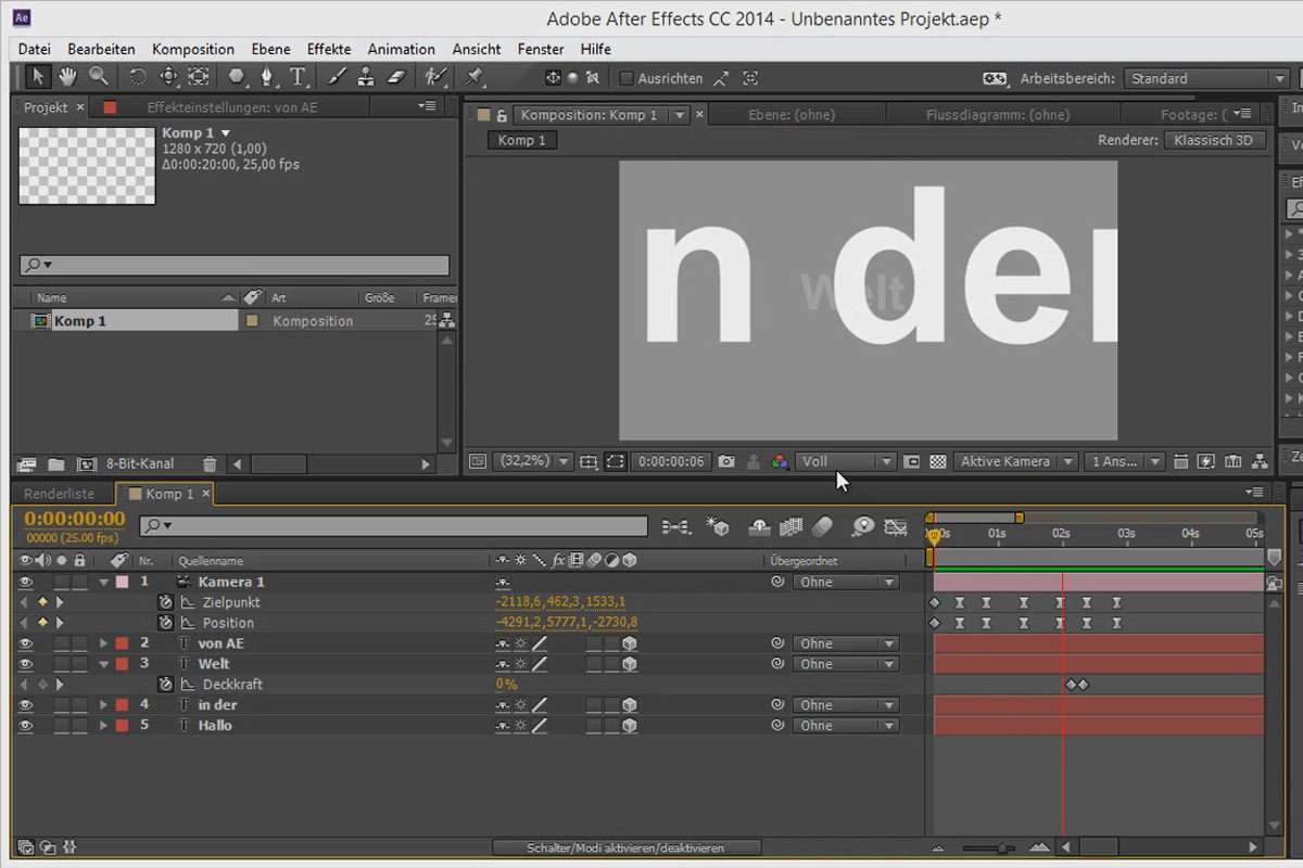 Tips och tricks om 3D i After Effects: Positionera med hjälp av ordningen över.