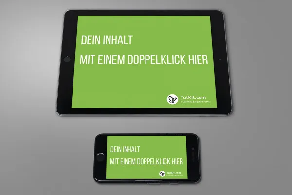 Mockup mit Tablet (iPad) und Smartphone (iPhone) – Version 1