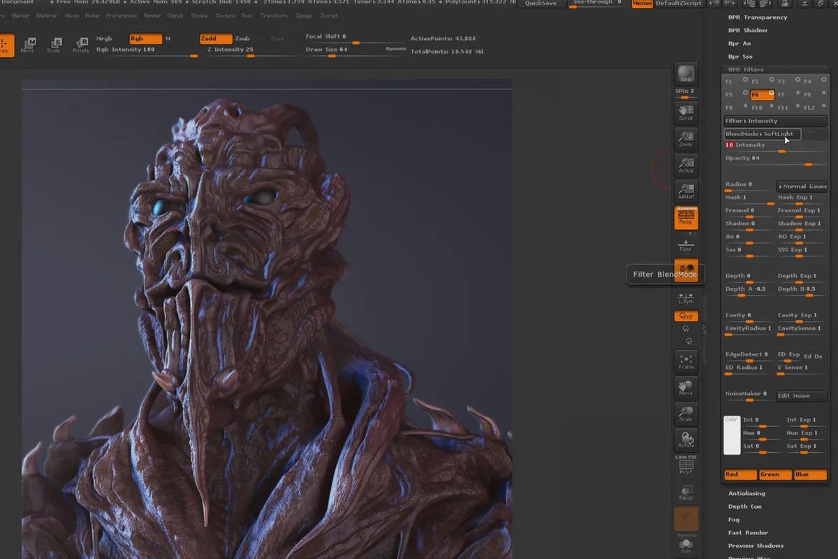 ZBrush 초보자를 위한: 9.1 ZBrush에서 렌더링