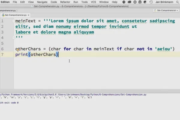 Mempogram dengan Python - 6.3 Set Comprehensions