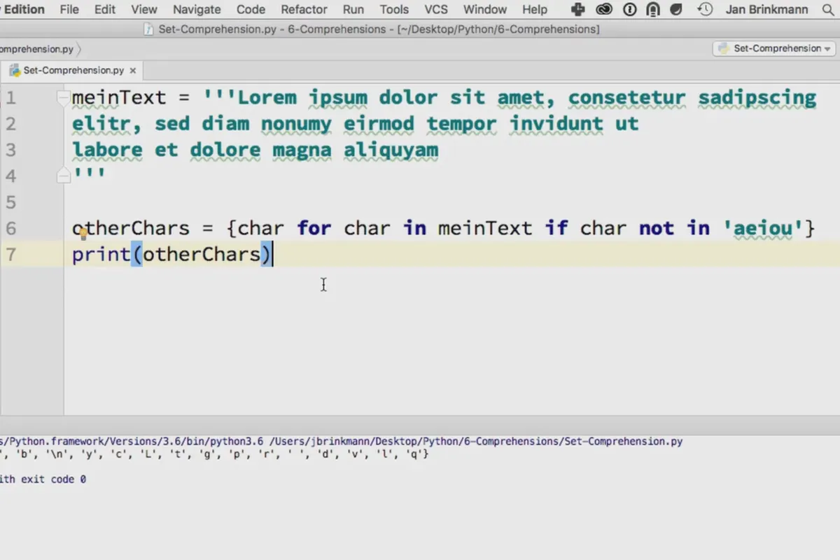 Mempogram dengan Python - 6.3 Set Comprehensions