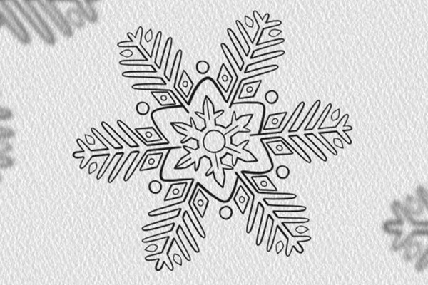Motivo navideño en blanco y negro: cristal de nieve