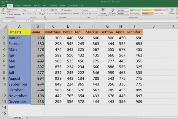 Excel-træning for mere effektivitet på kontoret: Kalender, organisationsdiagram & Co - 4.7 Tekster overstregning, hævet og sænket