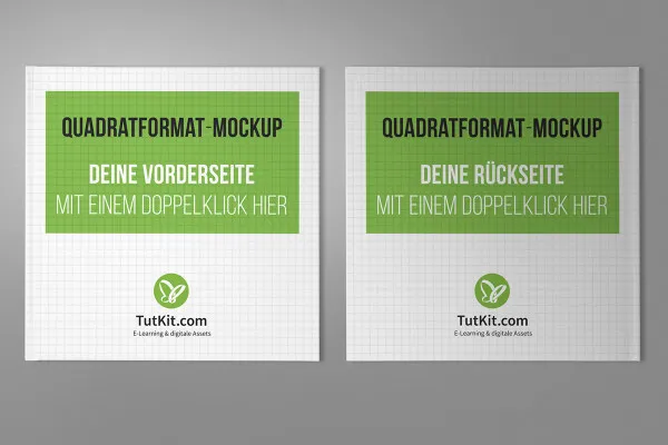 Mockup mit quadratischem Hardcover-Buch – Version 9