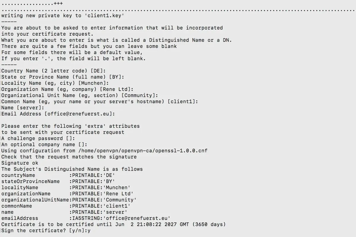 OpenVPN anlamak ve kurmak - ağda güvenli: 5.6 Kullanıcı anahtarları oluşturun