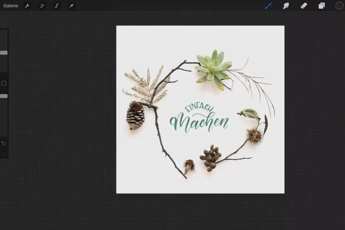 Procreate-Tutorial – Grundlagen zum digitalen Zeichnen auf dem iPad: 6.1 | Lettering auf Flatlay legen