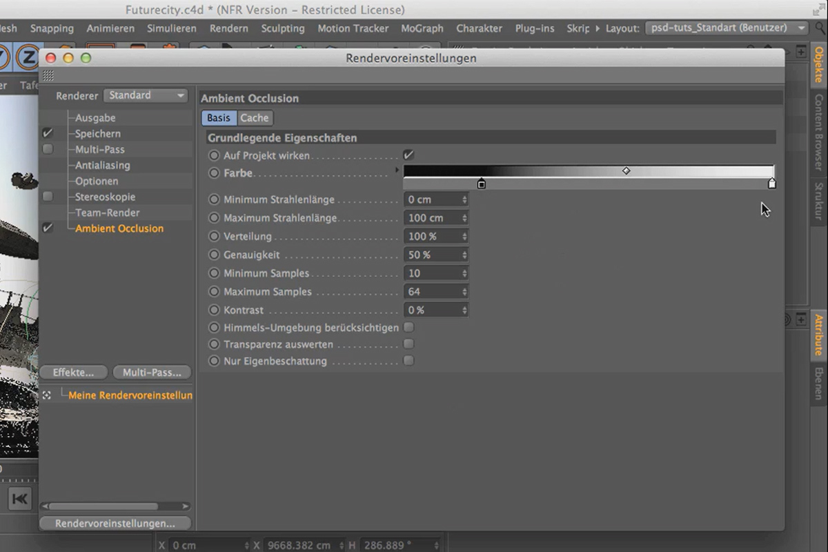 Cinema 4D tapaa Photoshopin: I - 5.1. GI ja AO luominen