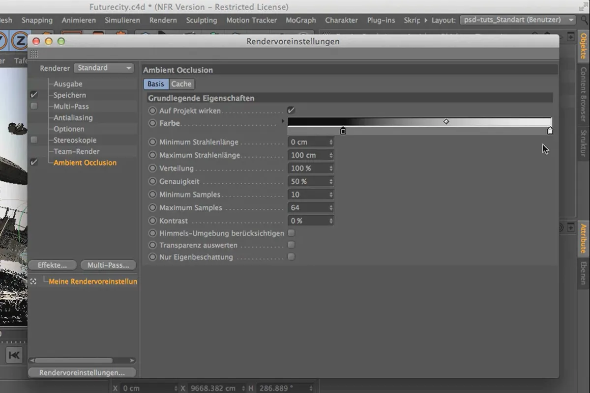 Cinema 4D з Photoshop: I - добавити 5.1. ГІ та АО
