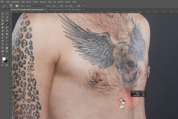 Frequenztrennung in Photoshop – 31 Dodge and Burn Körper