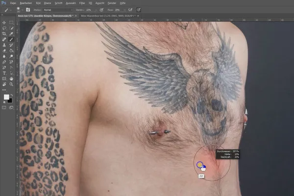 Separazione delle frequenze in Photoshop – 31 Dodge e Burn sul corpo