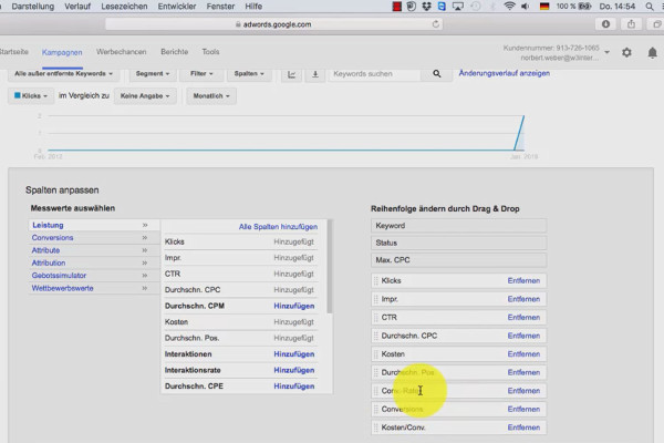 Google AdWords - mindre kostnader, fler kunder - Installera 7.2 nyckeltal på instrumentpanelen