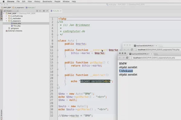Objektorientert webprogrammering med PHP - 5.02 Opprette og ødelegge objekter: konstrukt/destrukt.