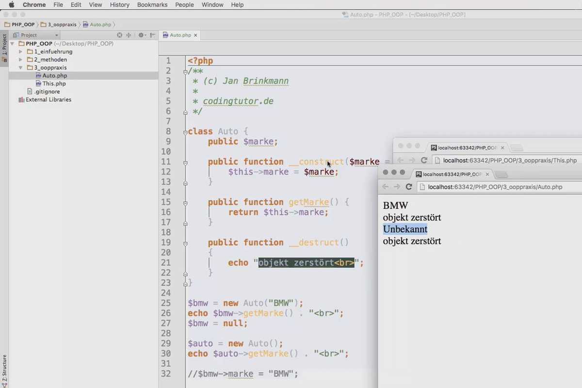 Programación web orientada a objetos con PHP - 5.02 Crear y destruir objetos: construir/destruir