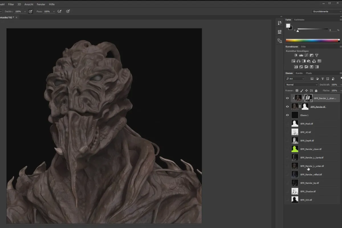 ZBrush 초보자를 위한: 9.2 포토샵에서 렌더링