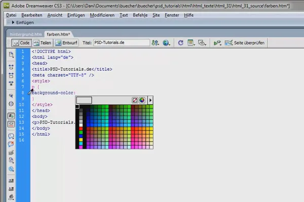 HTML & CSS für Einsteiger (Teil 31): Farben und Hintergründe