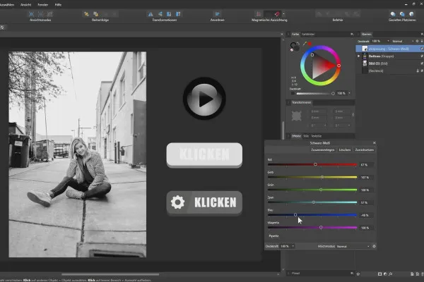 Affinity Designer -opetusohjelma – Perusteet: 5.4 | Mustavalkoinen