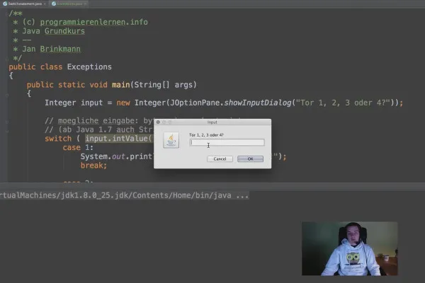 Menangani pengecualian dengan try/catch untuk pemula di Java
