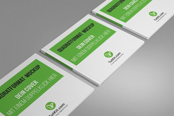 Kare kapaklı kitapla mockup – Sürüm 10