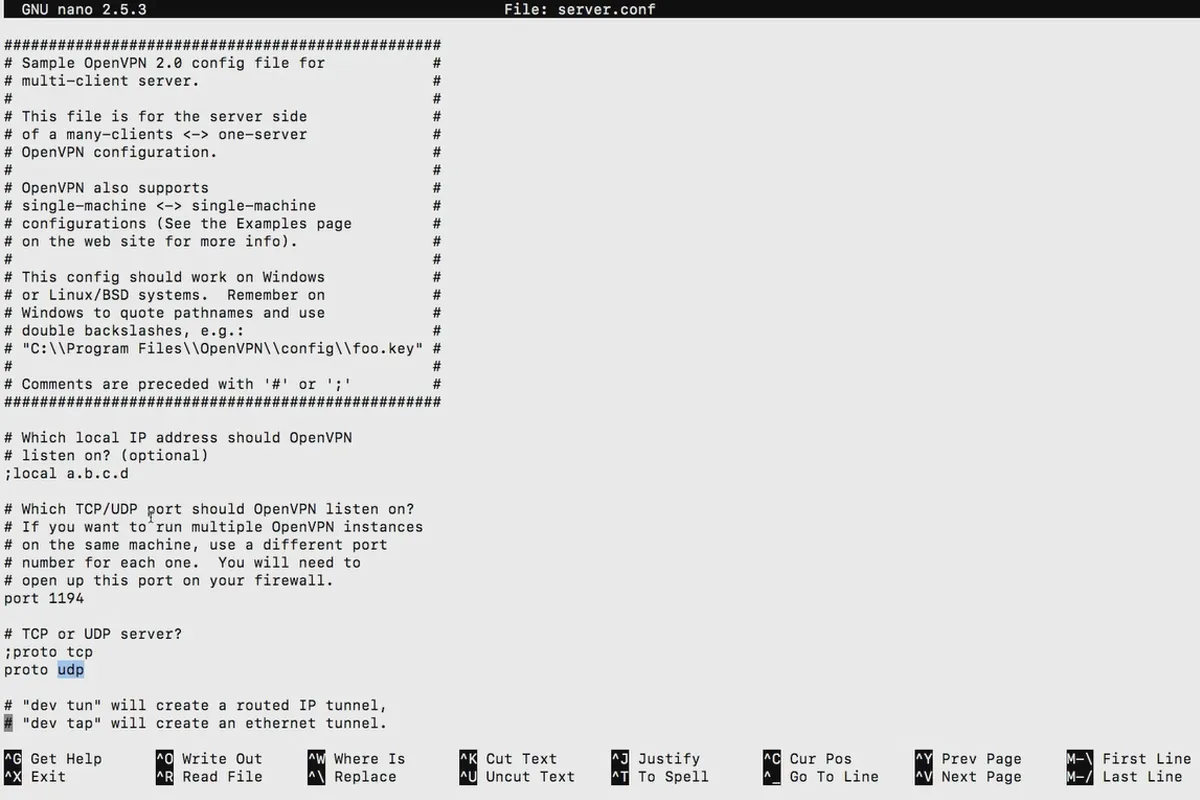 OpenVPN'a anlam vermek ve yapılandırmak - ağda güvenli: 5.7 OpenVPN servisini yapılandırma