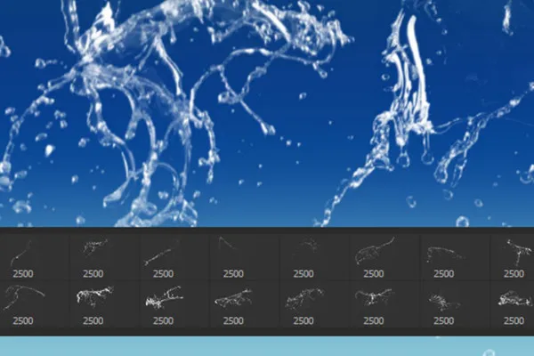Pinsel-Set Wasserbilder, Wasserspritzer, Wassertropfen: Brushes für Photoshop, GIMP & Co 2