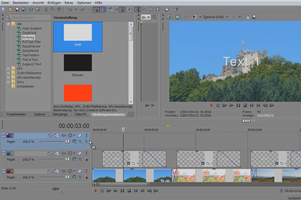 VEGAS Pro 12: Bildspelprojekt