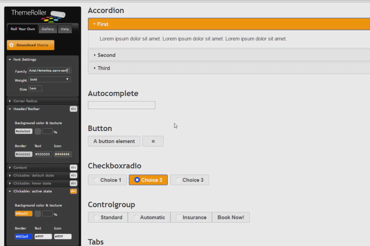 Den ultimata träningen för JavaScript och jQuery - 5.2 Accordion och Temagenerator.