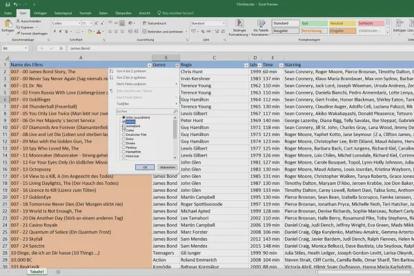 Excel training for more efficiency in the office: Calendar, organization chart & Co - 4.9 Sorting and filtering the table